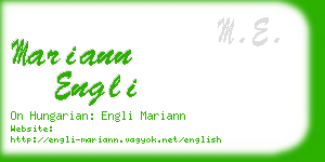 mariann engli business card